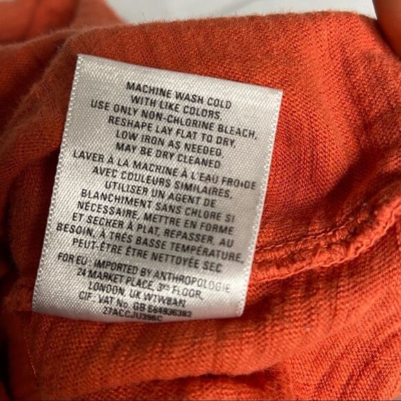 Anthro Meadow Rue Amira Henley orange Medium - Picture 10 of 11